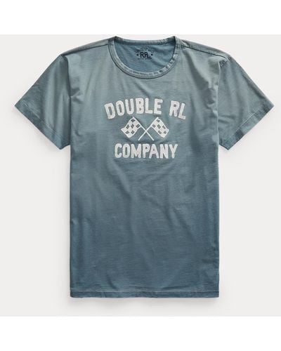 RRL Grafik-T-Shirt aus Jersey - Blau