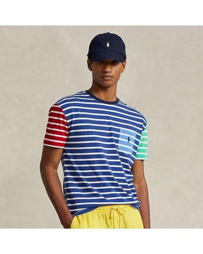 Ralph Lauren Classic Fit Striped Jersey T-shirt - Blue