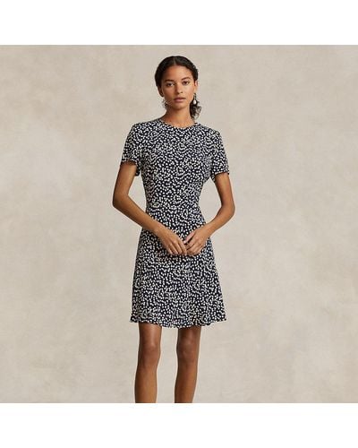 Polo Ralph Lauren Floral Crepe Minidress - Blue