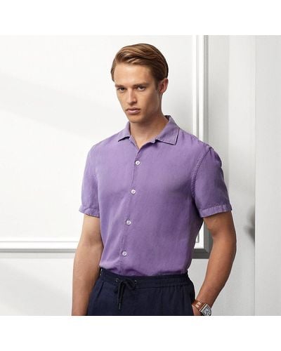 Ralph Lauren Purple Label Ralph Lauren Garment-dyed Camp Shirt - Purple