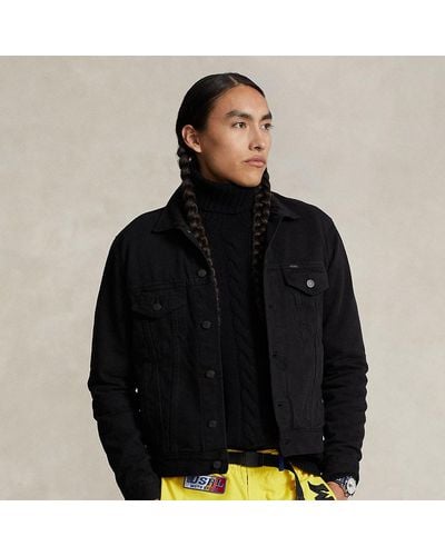Ralph Lauren Garment-dyed Denim Trucker Jacket - Black