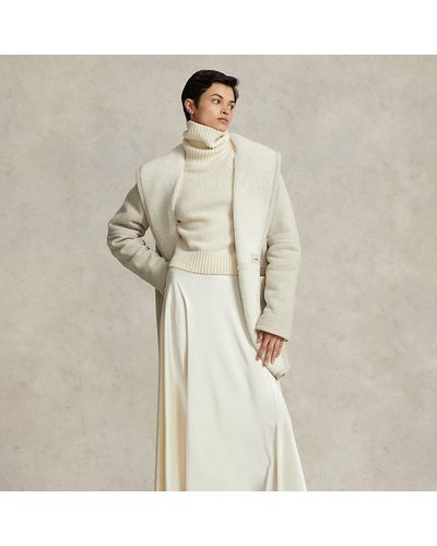 Polo Ralph Lauren Mantel aus Lammwildleder mit Schalkragen - Weiß