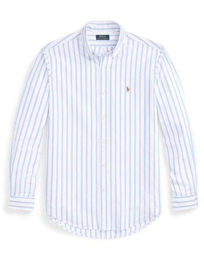 Polo Ralph Lauren Gestreiftes Custom-Fit Oxfordhemd - Blau