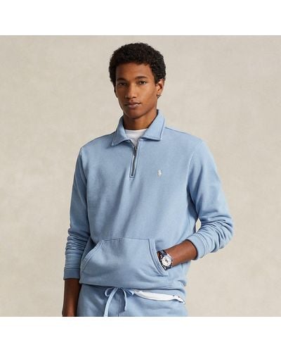Polo Ralph Lauren Loopback Fleece Quarter-zip Sweatshirt - Blue