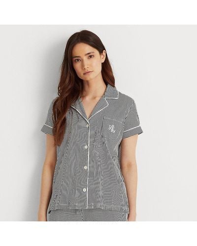 Lauren by Ralph Lauren Striped Boxer Pyjama Set - Grey