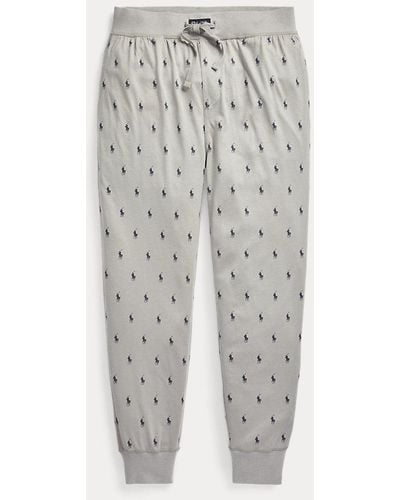 Polo Ralph Lauren Pyjamahose aus Baumwolljersey mit Pony - Weiß