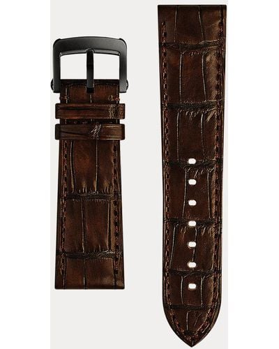 Ralph Lauren Bracelet de montre en alligator - Marron