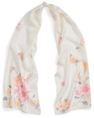 Lauren by Ralph Lauren Floral Silk Habotai Scarf - Pink