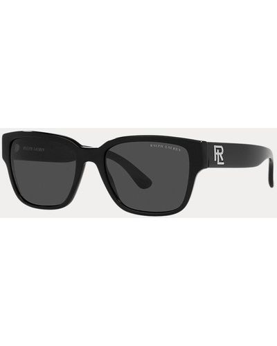 Ralph Lauren Rechteckige Racer-Sonnenbrille RL - Schwarz