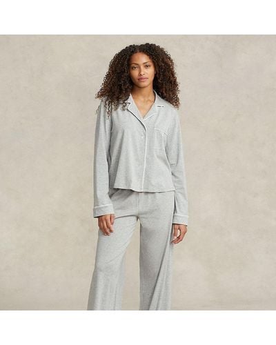 Polo Ralph Lauren Jersey Long-sleeve Pajama Set - Gray