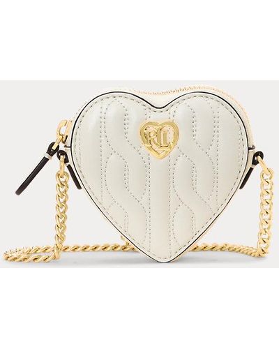 Lauren by Ralph Lauren Quilted Leather Crossbody Heart Pouch - Natural