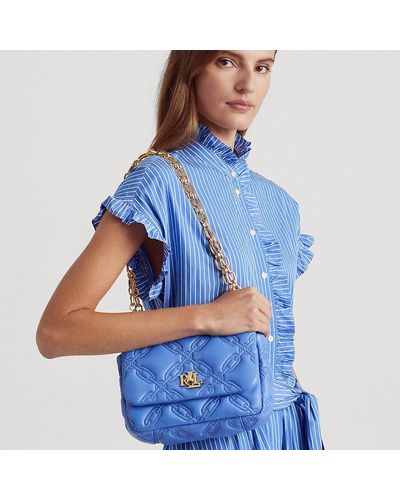 Ralph Lauren Mittelgroße Tasche Sophee aus Nappaleder - Blau