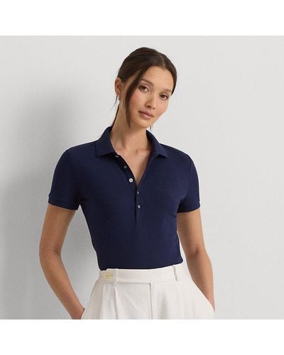 Lauren by Ralph Lauren Pique Polo Shirt - Blue