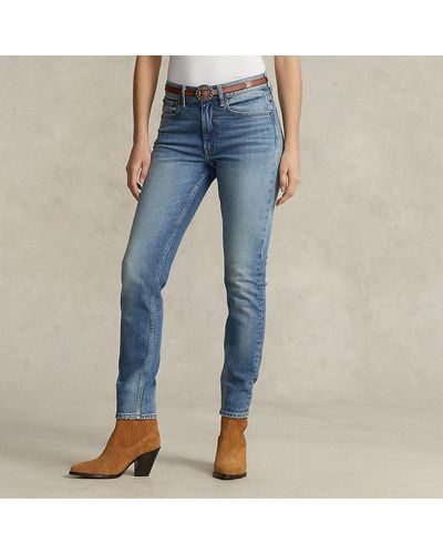 Polo Ralph Lauren Skinny Jeans Met Halfhoge Taille - Blauw