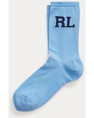 Polo Ralph Lauren Crew-Socken mit "RL"-Logo - Blau