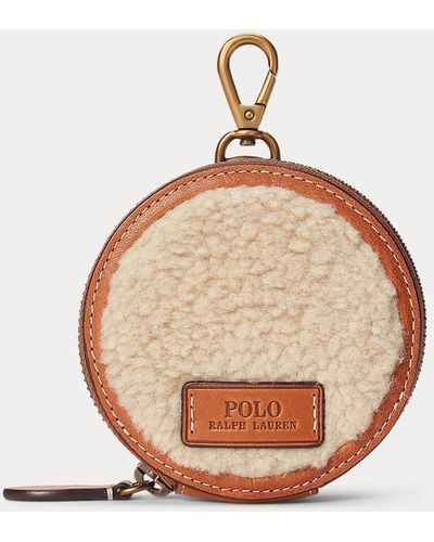 Polo Ralph Lauren Leather-trim Fleece Coin Pouch - Brown