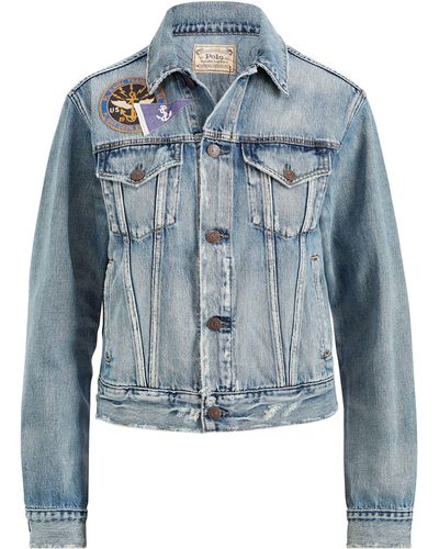 Polo Ralph Lauren Denim Jacket With Patches - Blue