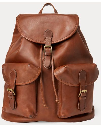 Ralph Lauren Heritage Leather Backpack - Brown