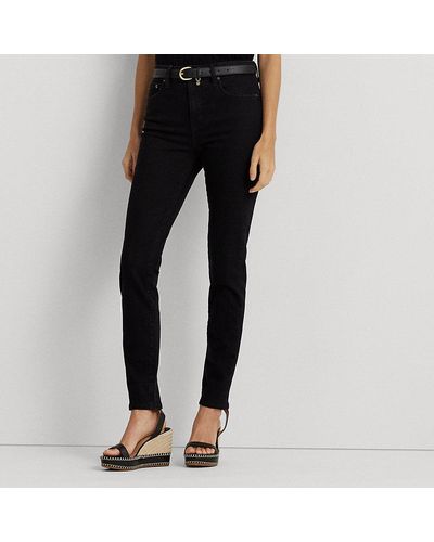 Lauren by Ralph Lauren Jeans de tiro alto Skinny Ankle Fit - Negro