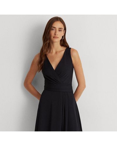 Ralph Lauren Kurzgrößen - Ärmelloses Jerseykleid im Chorhemd-Stil - Blau