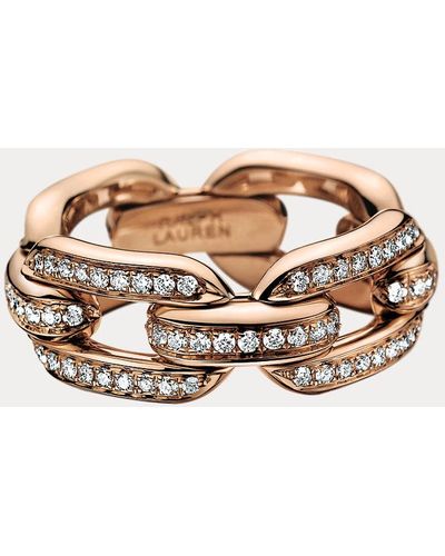 Ralph Lauren Pave Diamond Rose Gold Ring - Metallic