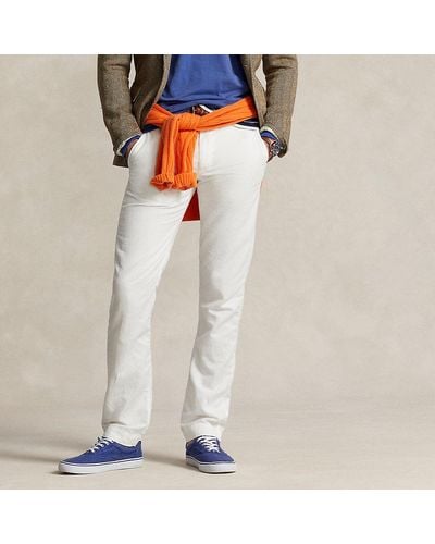 Polo Ralph Lauren Straight Fit Linen-cotton Trouser - White