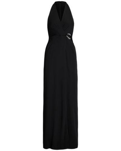 Lauren by Ralph Lauren Buckle-trim Stretch Jersey Halter Gown - Black