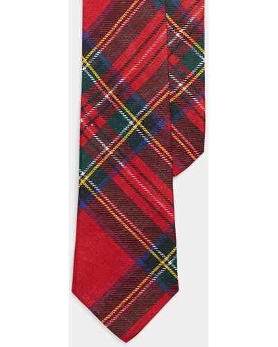 Polo Ralph Lauren Cravate écossaise en lin - Rouge