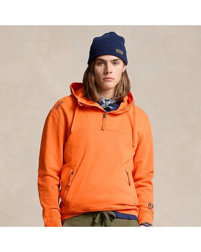 RLX Ralph Lauren Terry-back Fleece Quarter-zip Hoodie - Orange