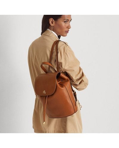 Lauren by Ralph Lauren Leather Medium Winny Backpack - Brown