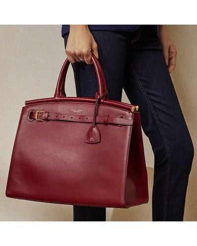 Ralph Lauren Collection Rl50 Calfskin Large Bag - Red