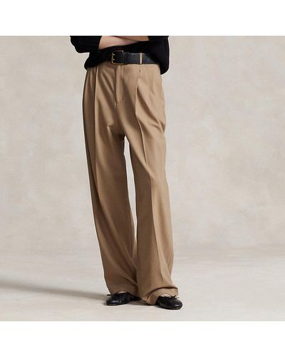 Ralph Lauren Pantalón de pernera ancha con lana - Neutro