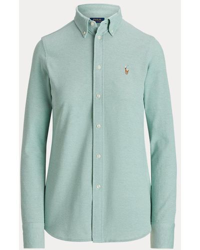 Polo Ralph Lauren Slim Fit Knit Cotton Oxford Shirt - Blue