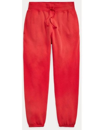 RRL Garment-dyed Fleece Jogging Bottoms - Red