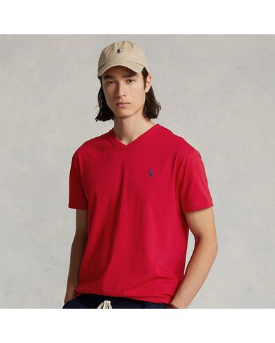 Ralph Lauren Classic Fit Jersey V-neck T-shirt - Red