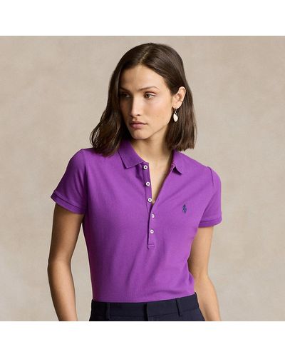 Ralph Lauren Slim Fit Stretch Polo Shirt - Purple