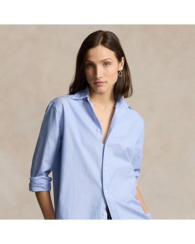 Polo Ralph Lauren Relaxed Fit Cotton Poplin Shirt - Blue
