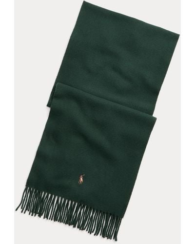 Polo Ralph Lauren Sciarpa in lana vergine con frange - Verde