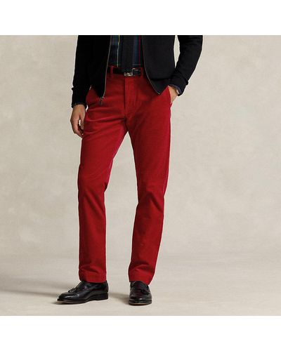 Ralph Lauren Stretch Straight Fit Corduroy Pant - Red