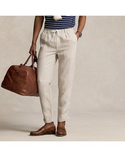Polo Ralph Lauren Polo Prepster Slim Tapered Linen Trouser - Brown