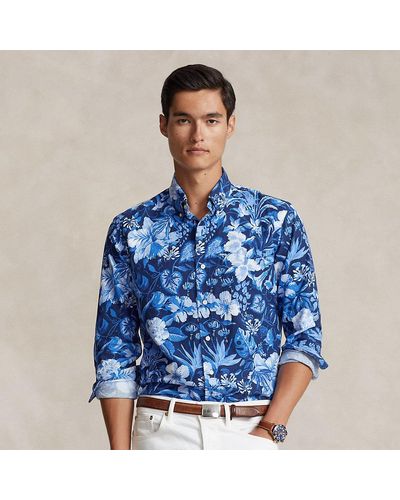 Ralph Lauren Classic Fit Floral Oxford Shirt - Blue