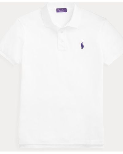 Ralph Lauren Purple Label Polo in piqué Custom Slim-Fit - Bianco