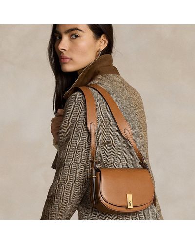 Polo Ralph Lauren Polo Id Calfskin Saddle Bag - Brown