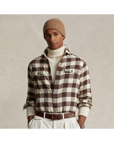 Polo Ralph Lauren Classic Fit Checked Twill Workshirt - Brown