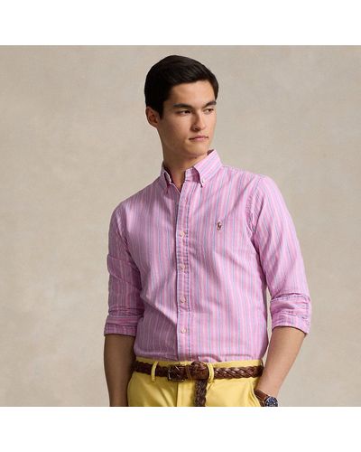 Ralph Lauren Classic Fit Striped Oxford Shirt - Purple