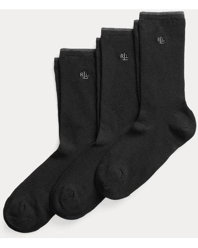 Lauren by Ralph Lauren Paquete de 3 calcetines de algodón - Negro