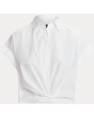 Ralph Lauren Katoenen Overhemd Met Gedraaide Voorkant - Wit