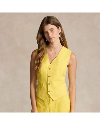 Ralph Lauren Linen-cotton Vest - Yellow