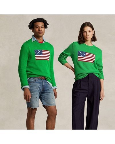 Polo Ralph Lauren The Iconic Flag Jumper - Green
