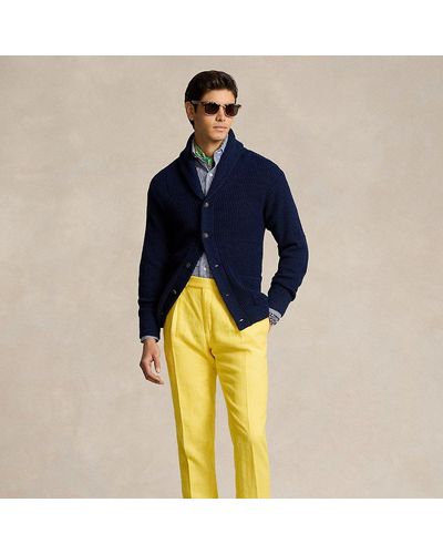 Ralph Lauren Pantaloni in lino a pieghe - Blu